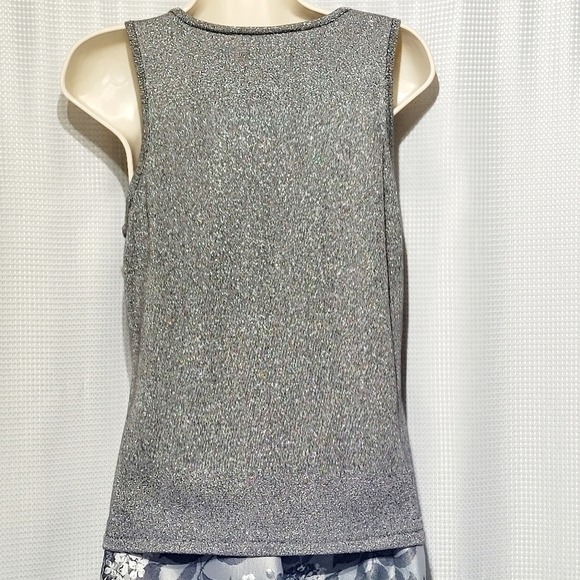 Vintage Finity Naturals Sparkly Silver Metallic Dressy Top - Picture 5 of 8